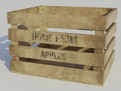 Old Fruit Crate - Low-poly PBR Low-poly 3D model