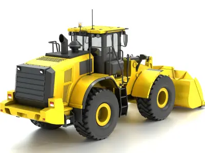 Wheel Loader yellow  Low-poly 3D model