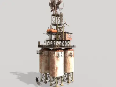 Post-Apocalyptic Outpost Tower 2 3D model