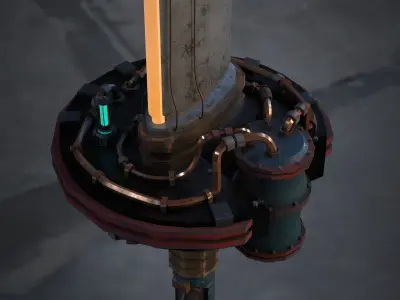 Rusty Sci-fi sword Low-poly 3D model