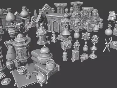 Various Stylized Free Assets Free 3D model