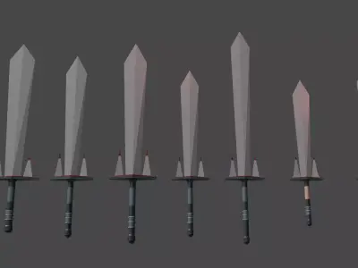 7 Siblings Warrior sword  Free low-poly 3D model