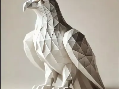 low poly adler bird Free 3D print model