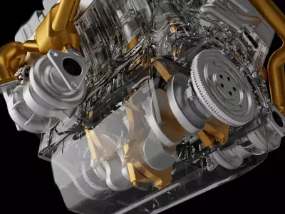 V6 engine 3D print model