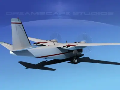 Rockwell Aero Commander 560 V07 3D model