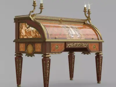Secretaire marquetry 3D model