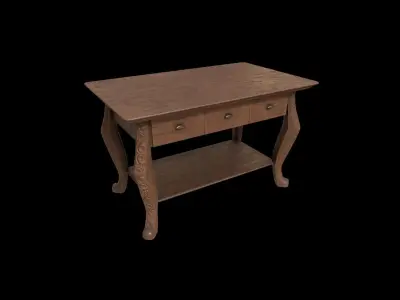 Vintage Drawer Low-poly 3D model