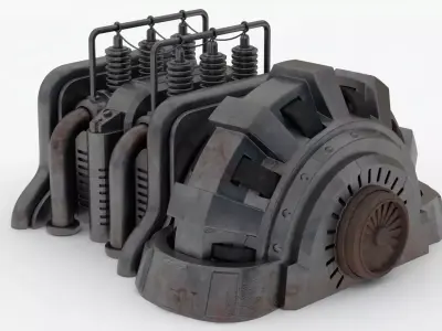 Industrial Transformers 4K Textures Low-poly 3D model
