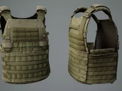 Tactical Plate Carrier 01 Low-poly 3D model