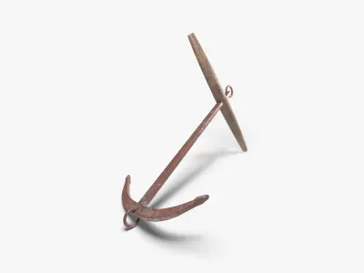 Medieval Anchor Low-poly 3D model