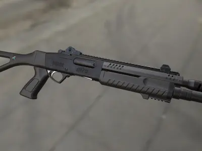 Fabarm STF12 short PBR Low-poly 3D model Low-poly 3D model