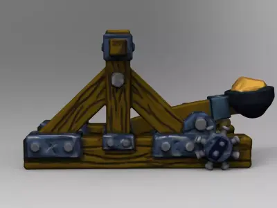 Stylized Medieval Catapult  3D print model