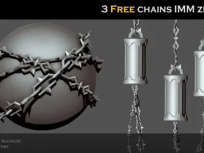 Free Dungeon chains IMM Zbrush Brushes  Free low-poly 3D model