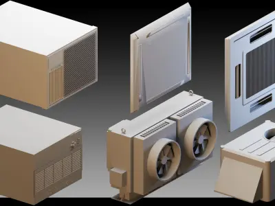 90 Industrial air conditioners- Kitbash- High detail 3d models 3D model
