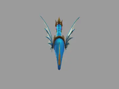 SeaHorse Mech Fantasy Nature Low Poly Low-poly 3D model