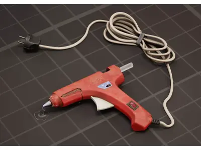 DIY Electric Hot Glue Gun Low-poly 3D model