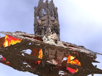 Grand Japanese Dragon zeppelin 6  3D model