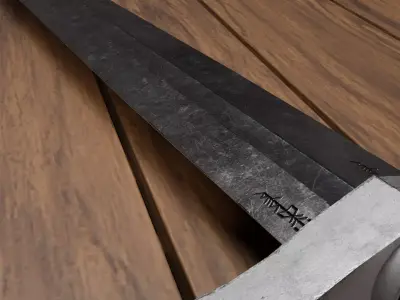  medieval Sword old age game-ready low poly PBR 4K  Low-poly 3D model