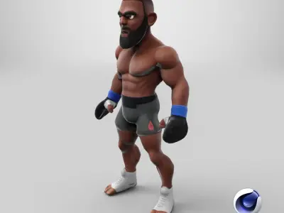 Fighter character Boxer MMA - 3D Model