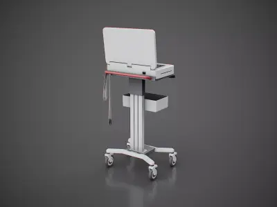 Electrocardiograph machine Low-poly 3D model