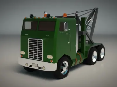 Low Poly Vintage Truck 04 Low-poly 3D model