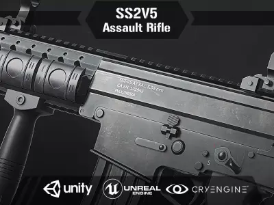 SS2V5 Assault Rifle Free low-poly 3D model