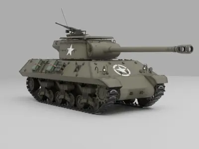 M36 Jackson  American tank destroyer 3D model