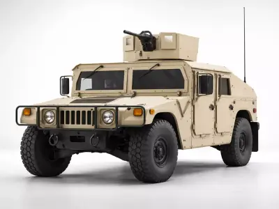 Humvee Low Poly Military Jeep Off Road Tactical Vehicle Low-poly 3D model