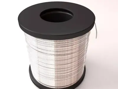 Solder spool of silver wire 3D model