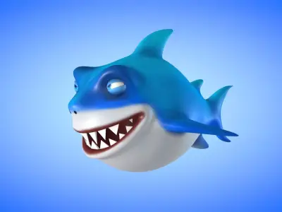 Shark cartoon 3D model buy