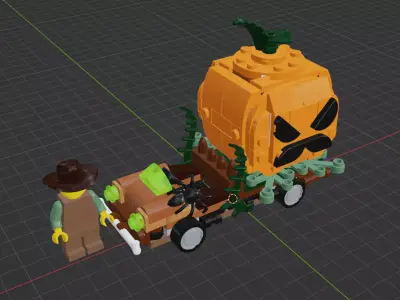 Wikibricks3D - 40822 Jack-O-Lantern Pickup Truck 3D print model