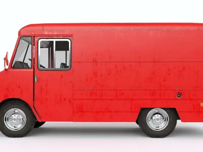 Chevrolet P30 step van  Red 1980s  Low-poly 3D model
