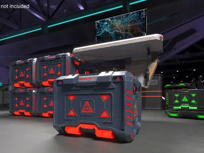 Sci-Fi Storage Crate Locked 3D model