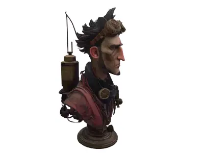 Steampunk Explorer Inventor Bust 3D model