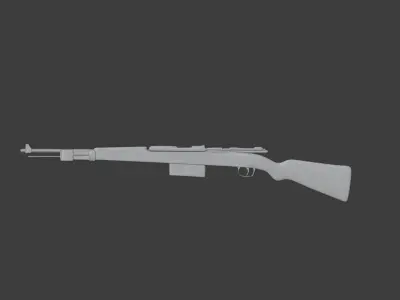 Hunting Rifle Untextured 3D model