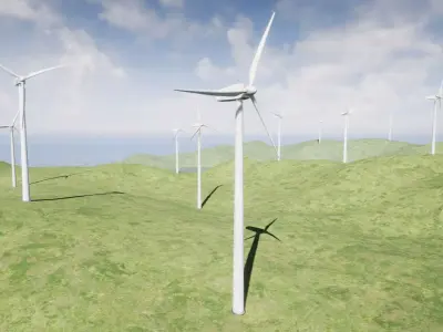 Wind Turbine Low-poly 3D model shop