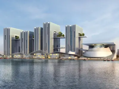 3Dmax fashion city commercial square building 109 3D model