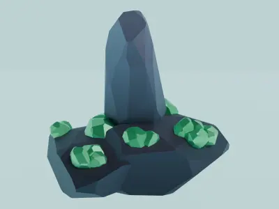 Low Poly Metal Ores Low-poly 3D model