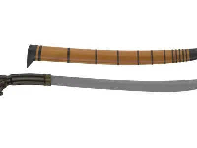 Golok Machete Low-poly 3D model