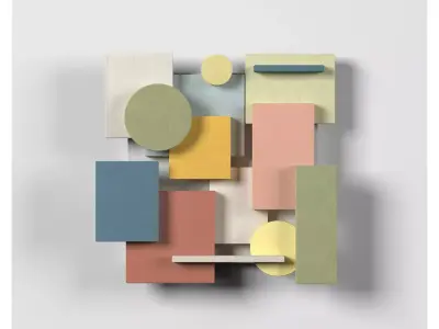 Wall Colored shapes Decoration - 30x30 - Collection - Part 4 3D model