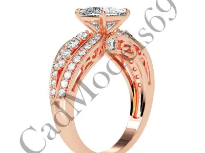 Engagement Ring47 3DM Model with 28 IMAGES and 7 VIDEOS 3D print model