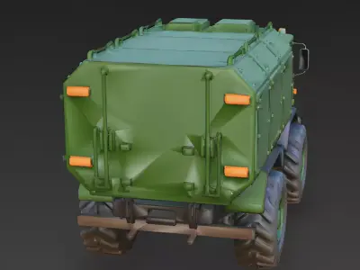 Stylized Forest Green Command SUV 3D Model Low-poly 3D model