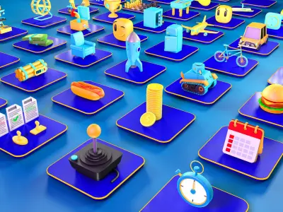 Collection icon pack vol 1 - 3D model Low-poly 3D model