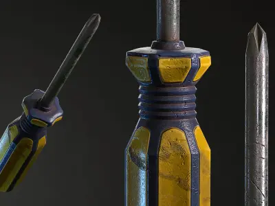Screwdriver knife Low-poly 3D model