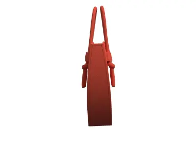 Orange Leather Tote Bag 3D model