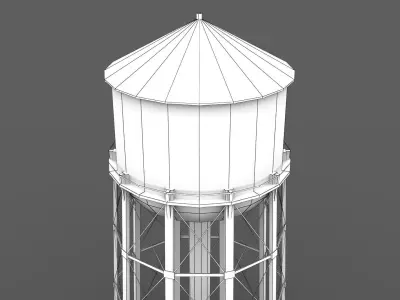 Water Tower Low-poly 3D model