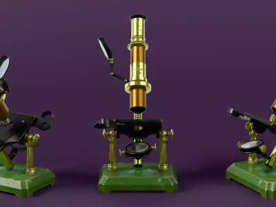 Antique microscope 3D model