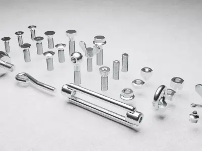 Bolts And Nuts Pack Low-poly 3D model