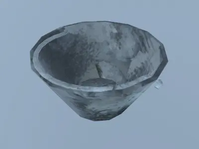 Bucket metal bowl Low-poly 3D model