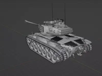 T26E1   Super Pershing Low-poly 3D model